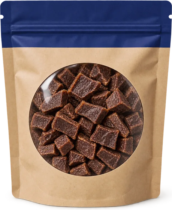 A pouch of beef liver bites